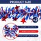 50 Feet Patriotic Tinsel Garland 4th of July Tinsel Garland Decoration